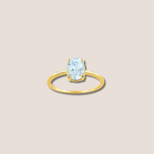 Anillo Aguamarina 9K