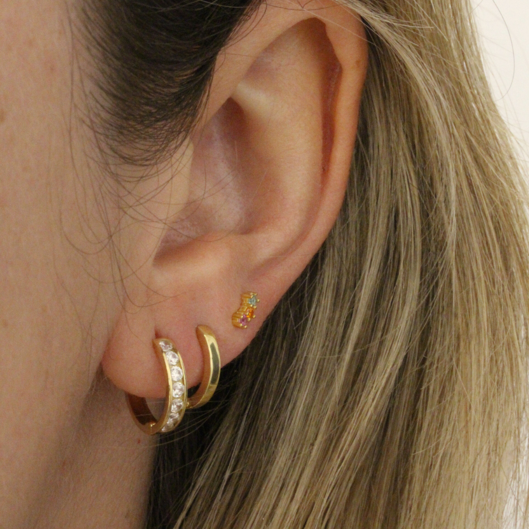 Aros circonitas oro 18k