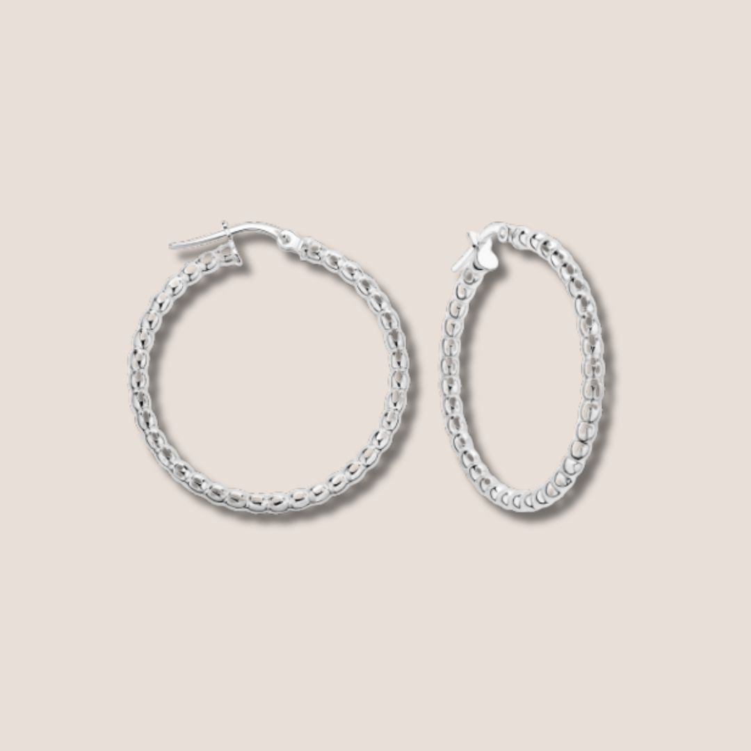 Aros bolitas plata