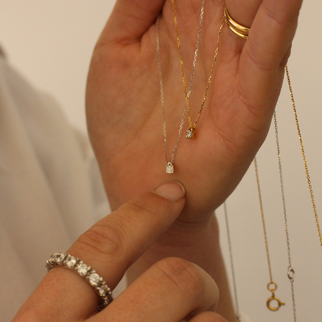 Collar punto de luz mini diamante