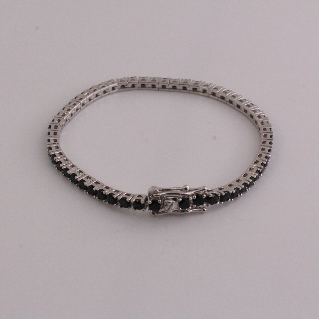 Pulsera riviere piedras negras