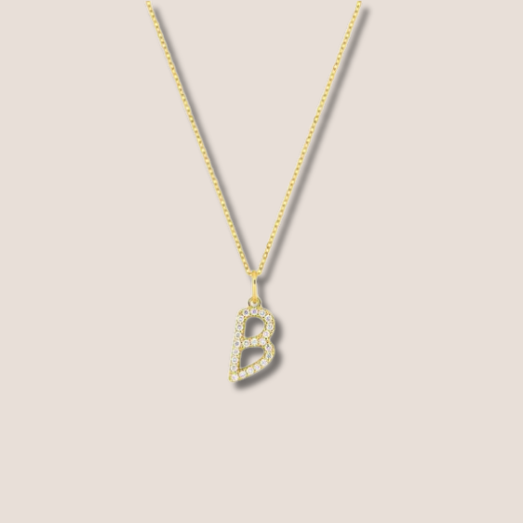 Collar Inicial oro amarillo y diamantes