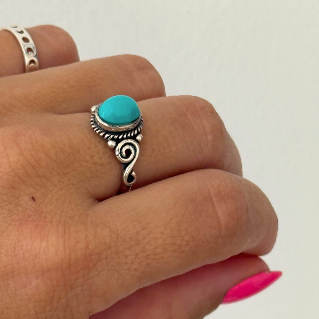 Anillo boho turquesa