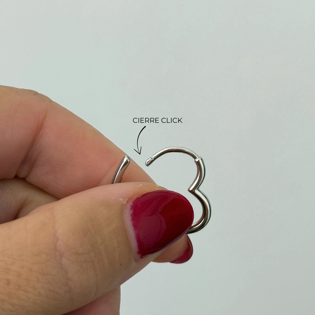 Aritos plata corazón