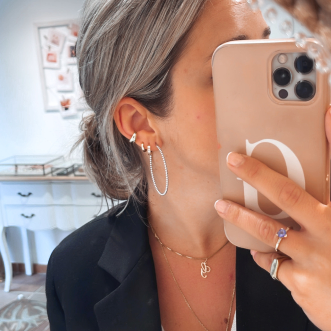 Aros bolitas plata