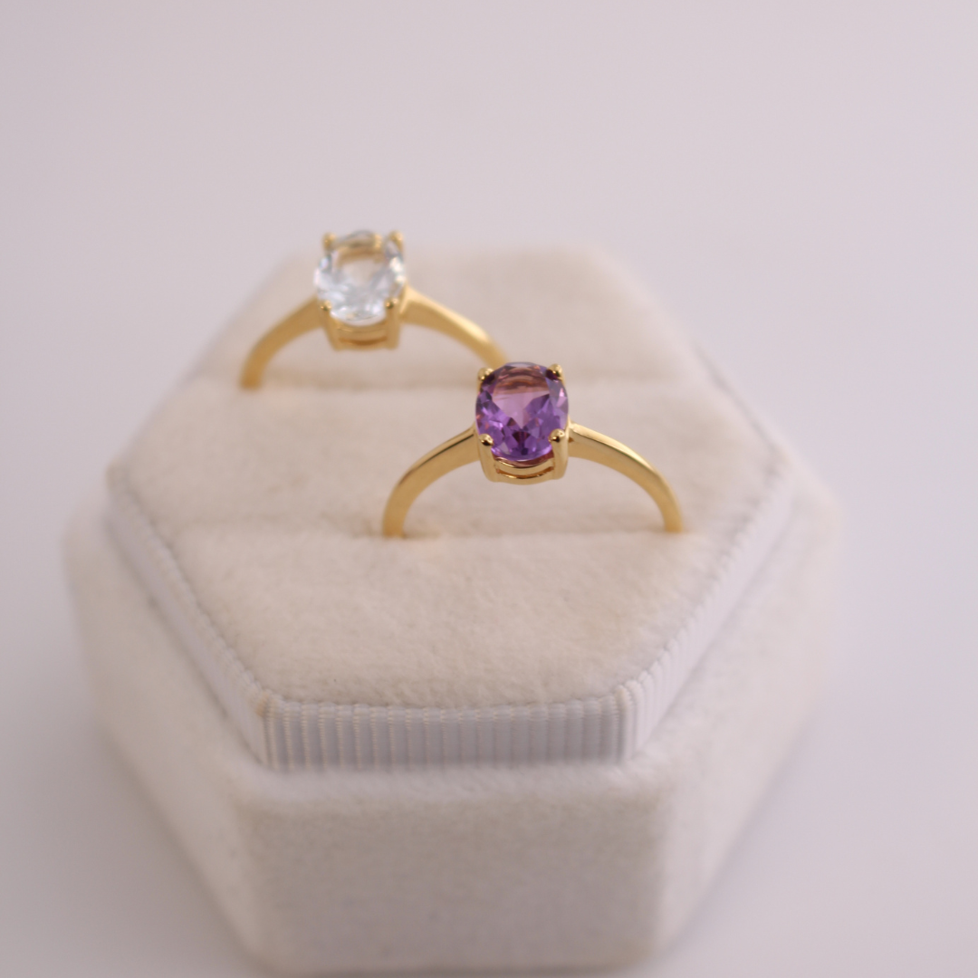 Anillo Aguamarina 9K