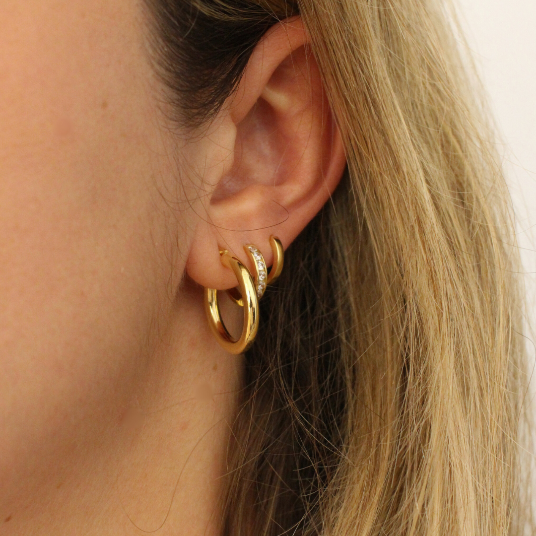 Aros circonitas oro 18k