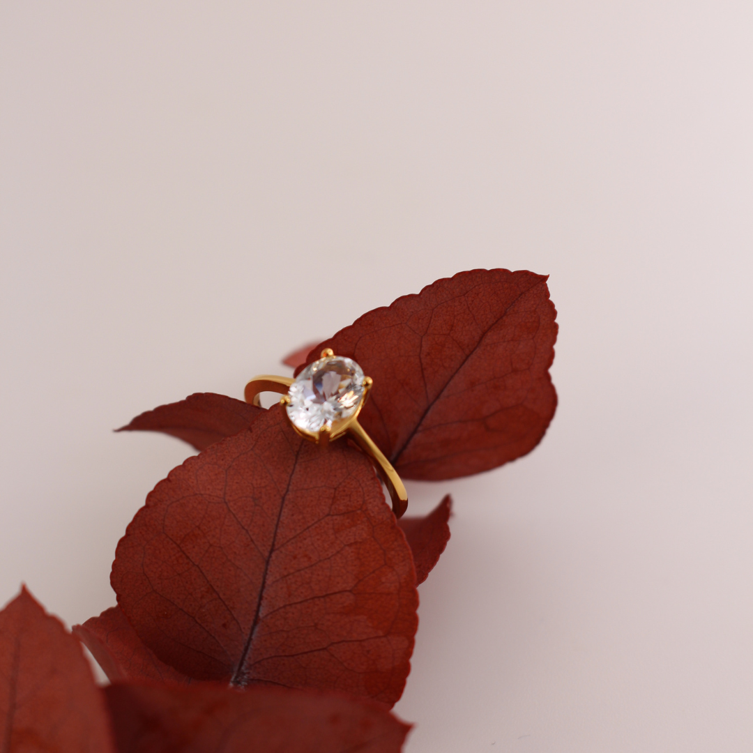 Anillo Aguamarina 9K