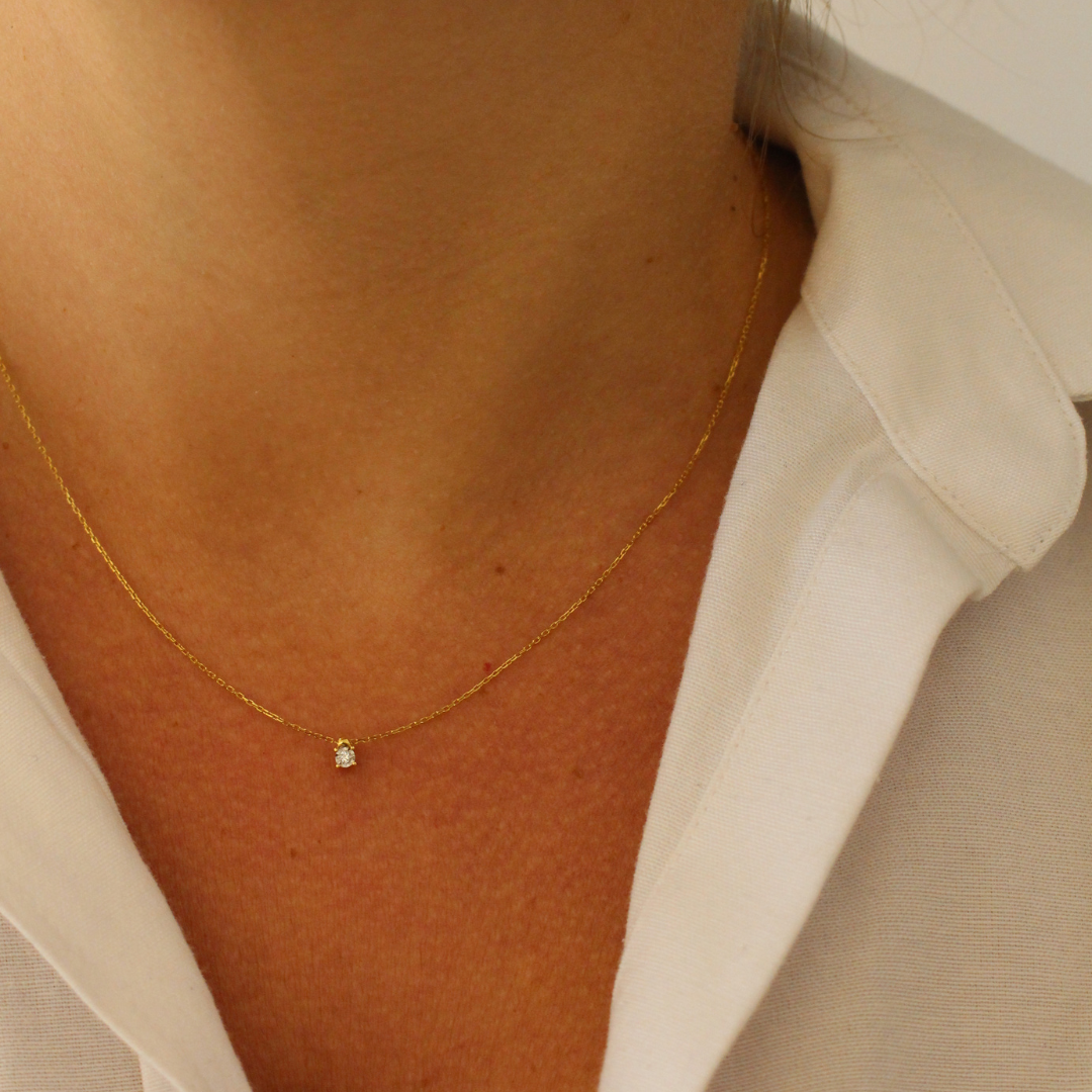 Collar punto de luz mini diamante