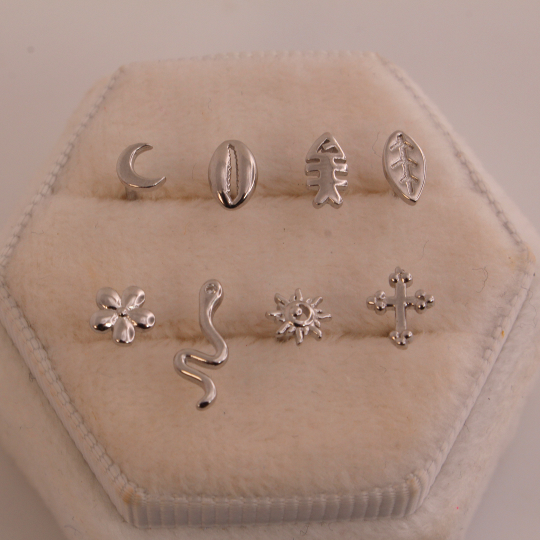 Piercings de rosca plata