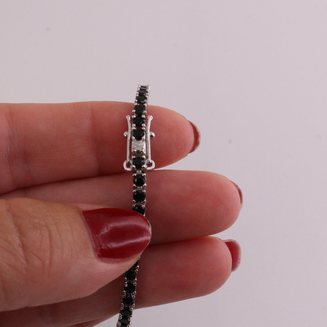 Pulsera riviere piedras negras