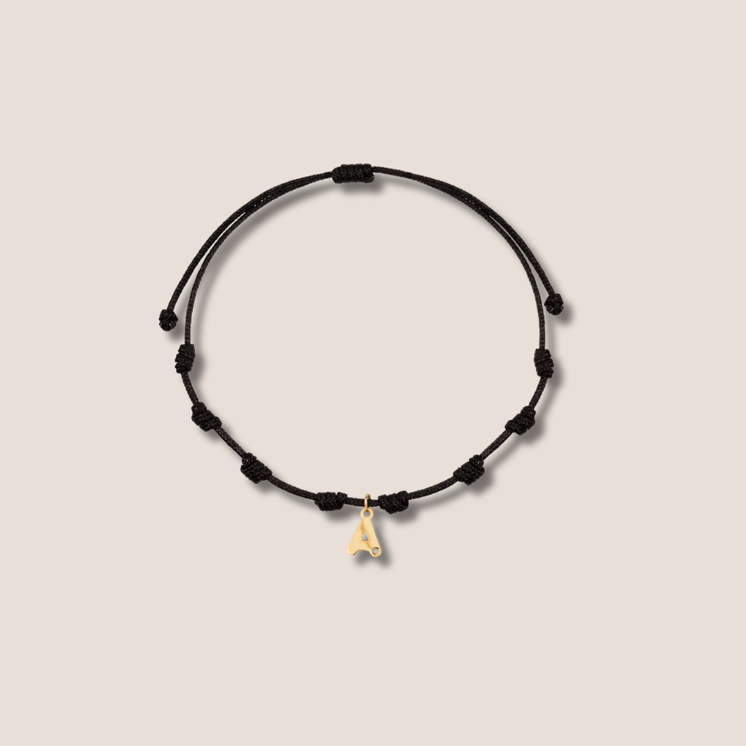 Pulsera inicial Oro y brillante