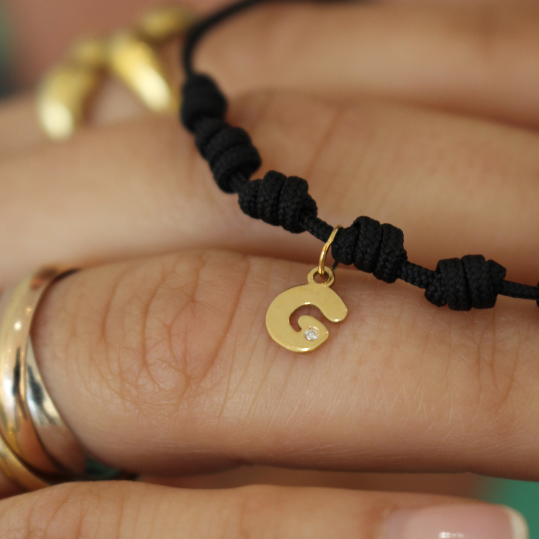 Pulsera inicial Oro y brillante