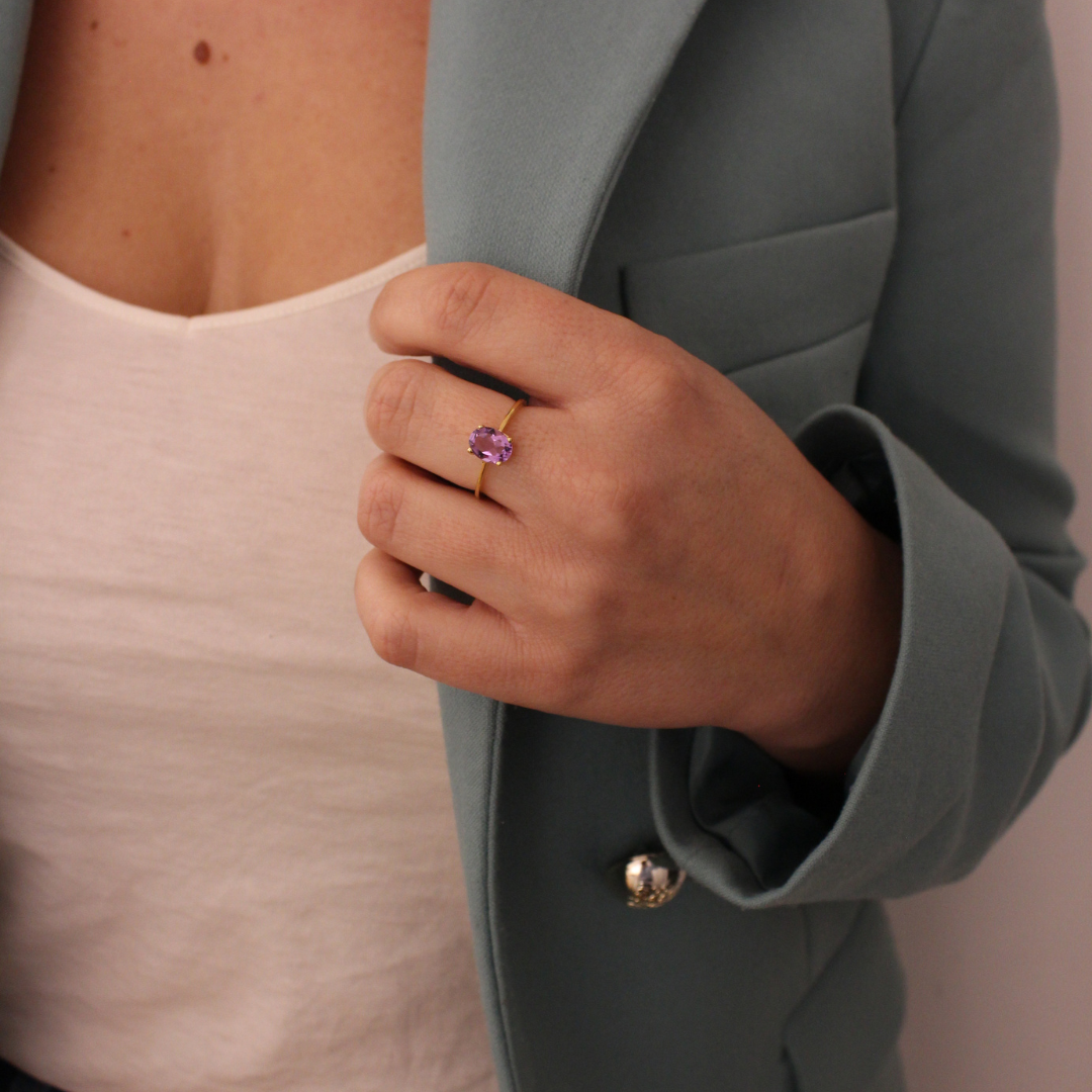 Anillo Amatista 9K
