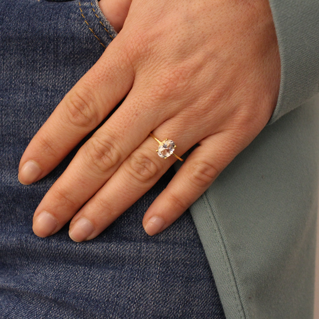 Anillo Aguamarina 9K