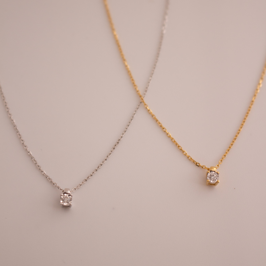 Collar punto de luz mini diamante