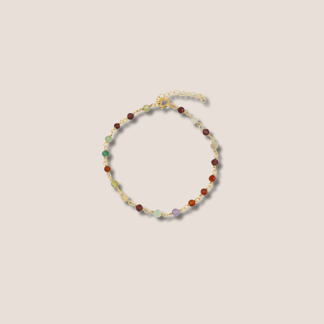 Pulsera dorada minerales