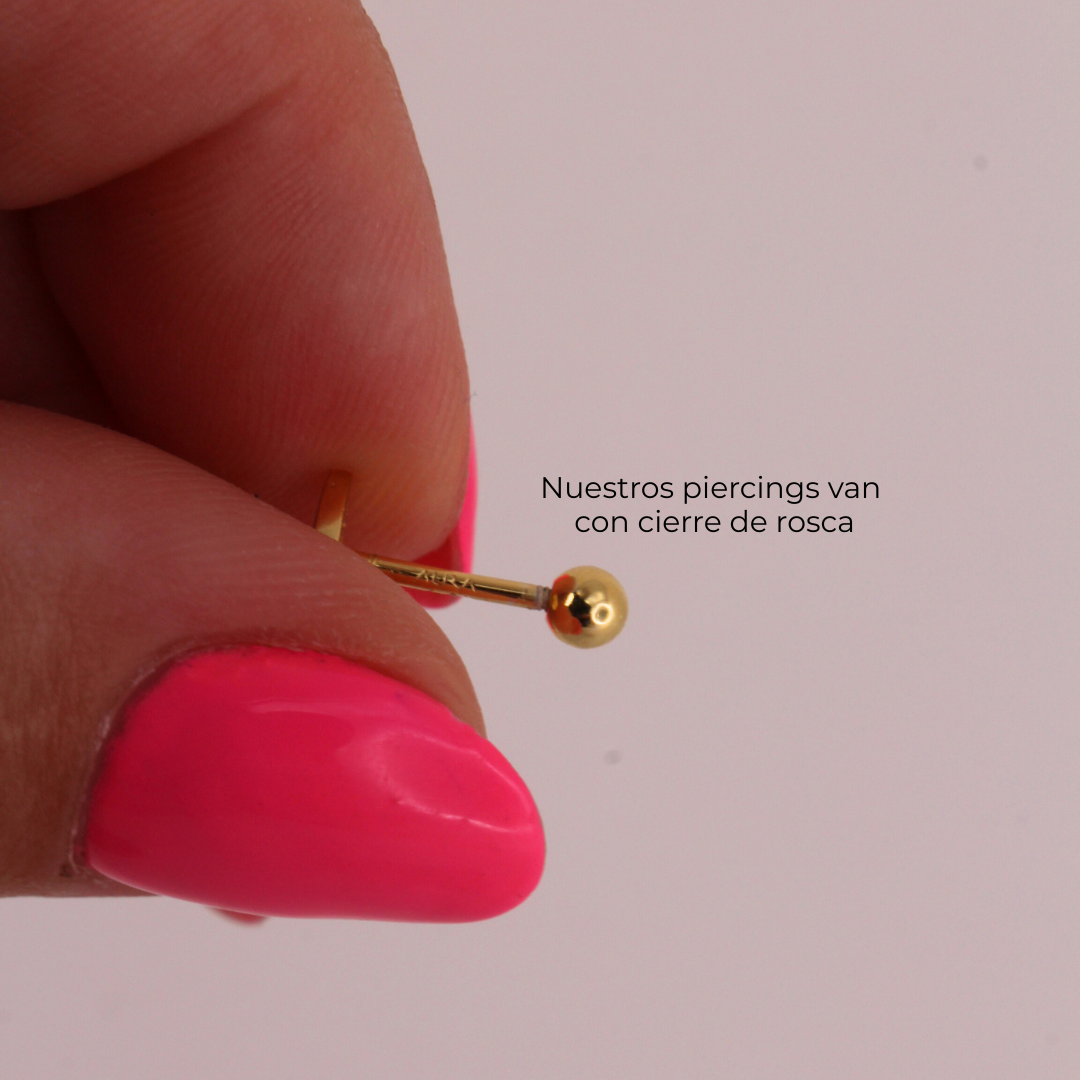 Piercings flor rosca dorado