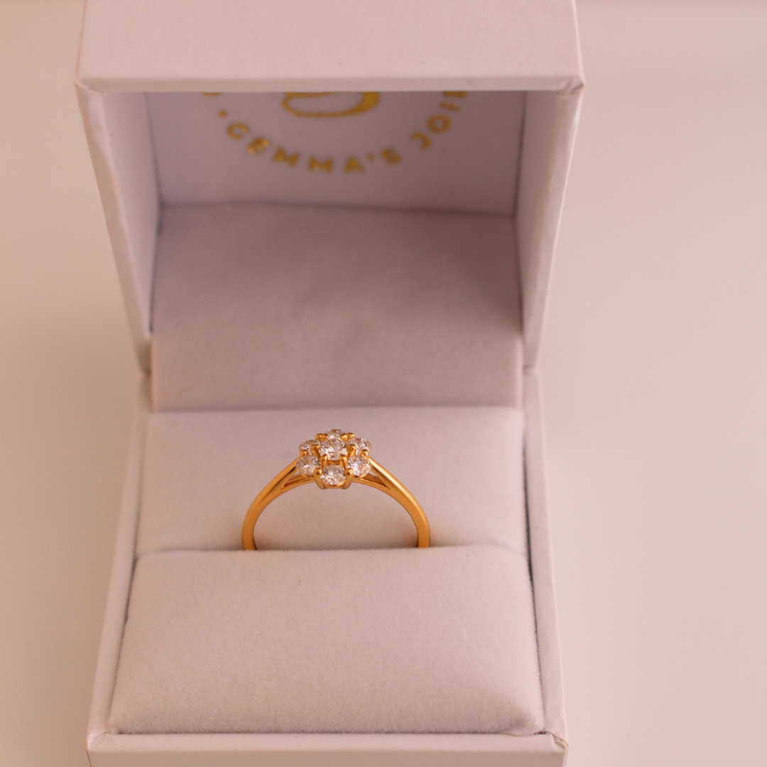 Anillo rosetón diamantes LAB