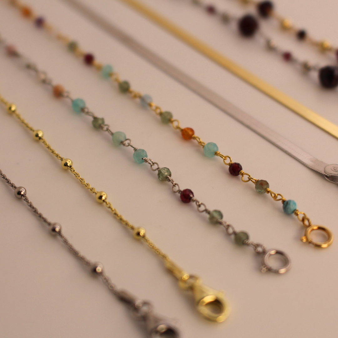 Pulsera dorada minerales