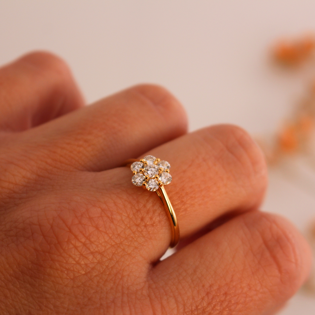 Anillo rosetón diamantes LAB