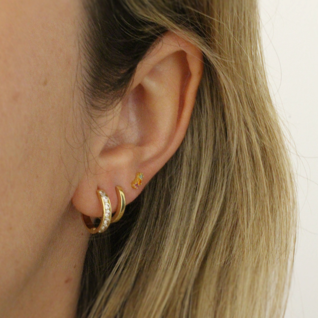 Aros circonitas oro 18k