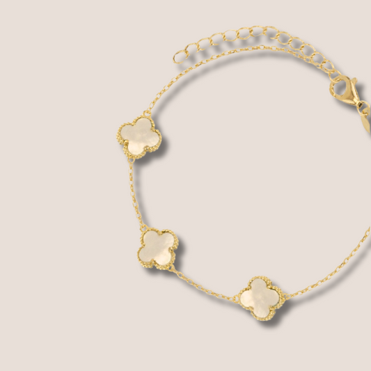 Pulsera trébol nacar