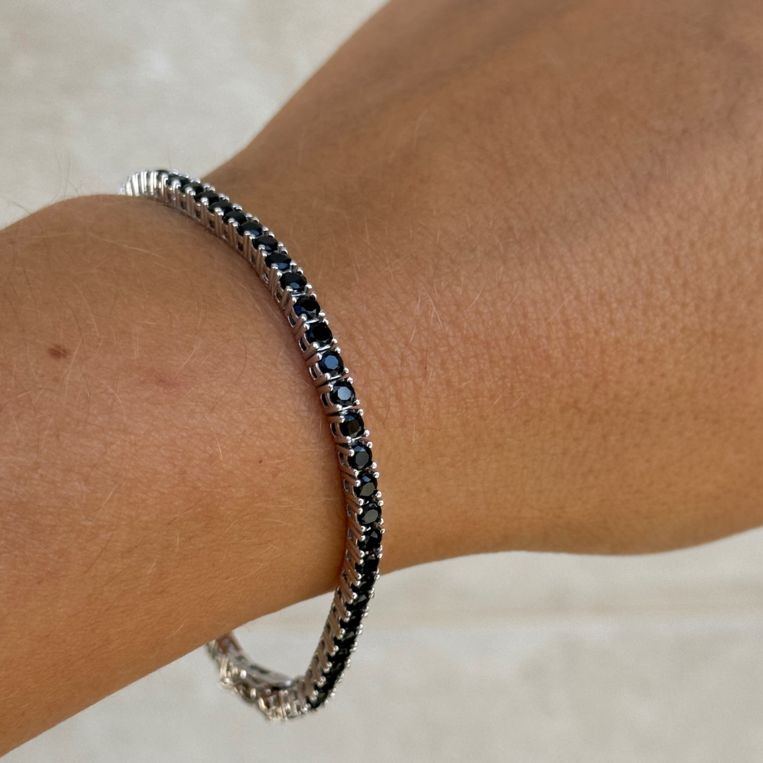 Pulsera riviere piedras negras