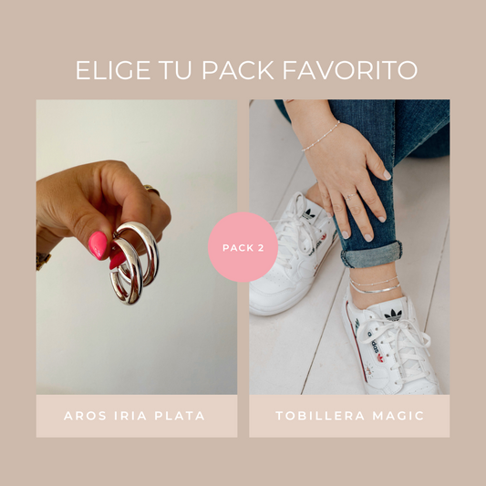 Pack tobillera magic + aros Iria