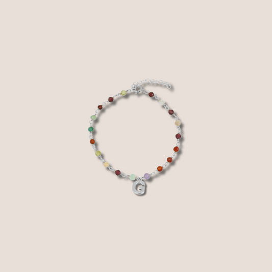 Pulsera inicial plata semipreciosas
