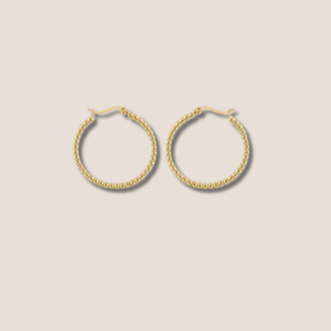 Aros bolas chapado oro