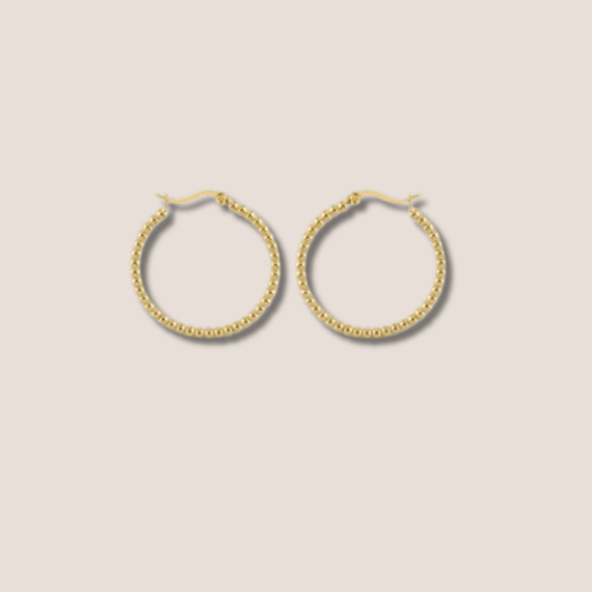 Aros bolas chapado oro