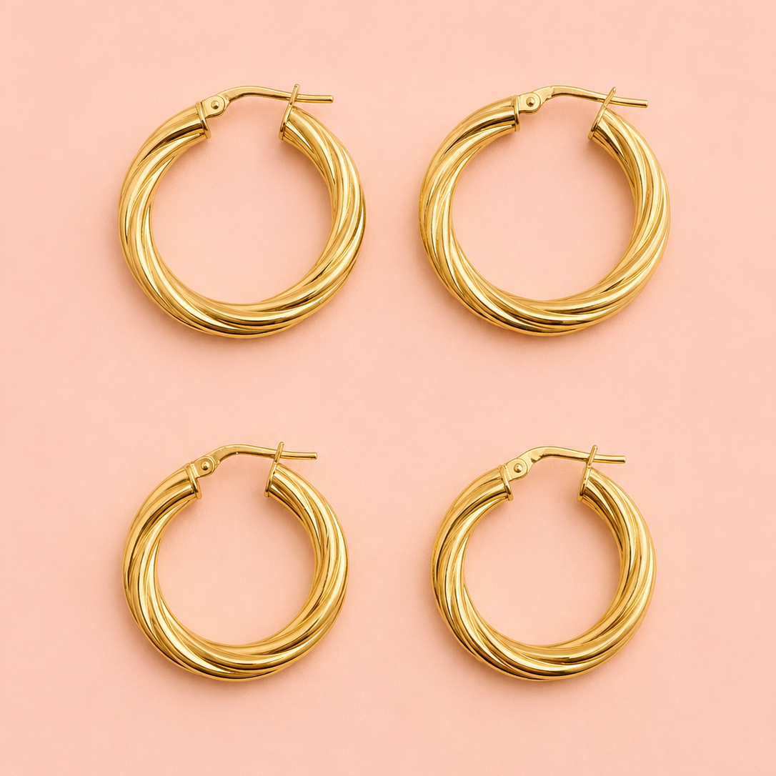 Aros trenza dorados