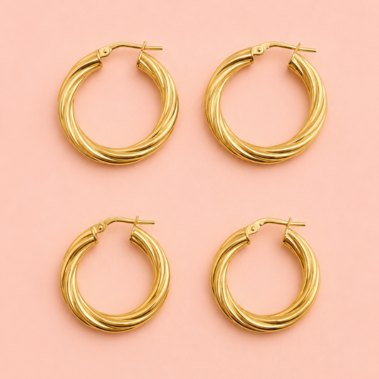 Aros trenza dorados