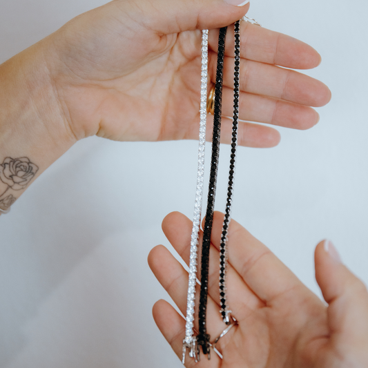 Pulsera riviere piedras negras