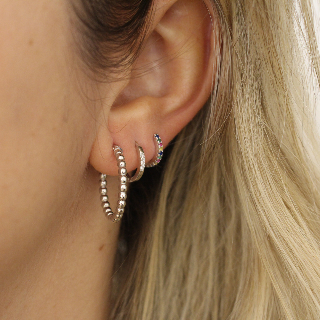 Aros bolas Plata de ley