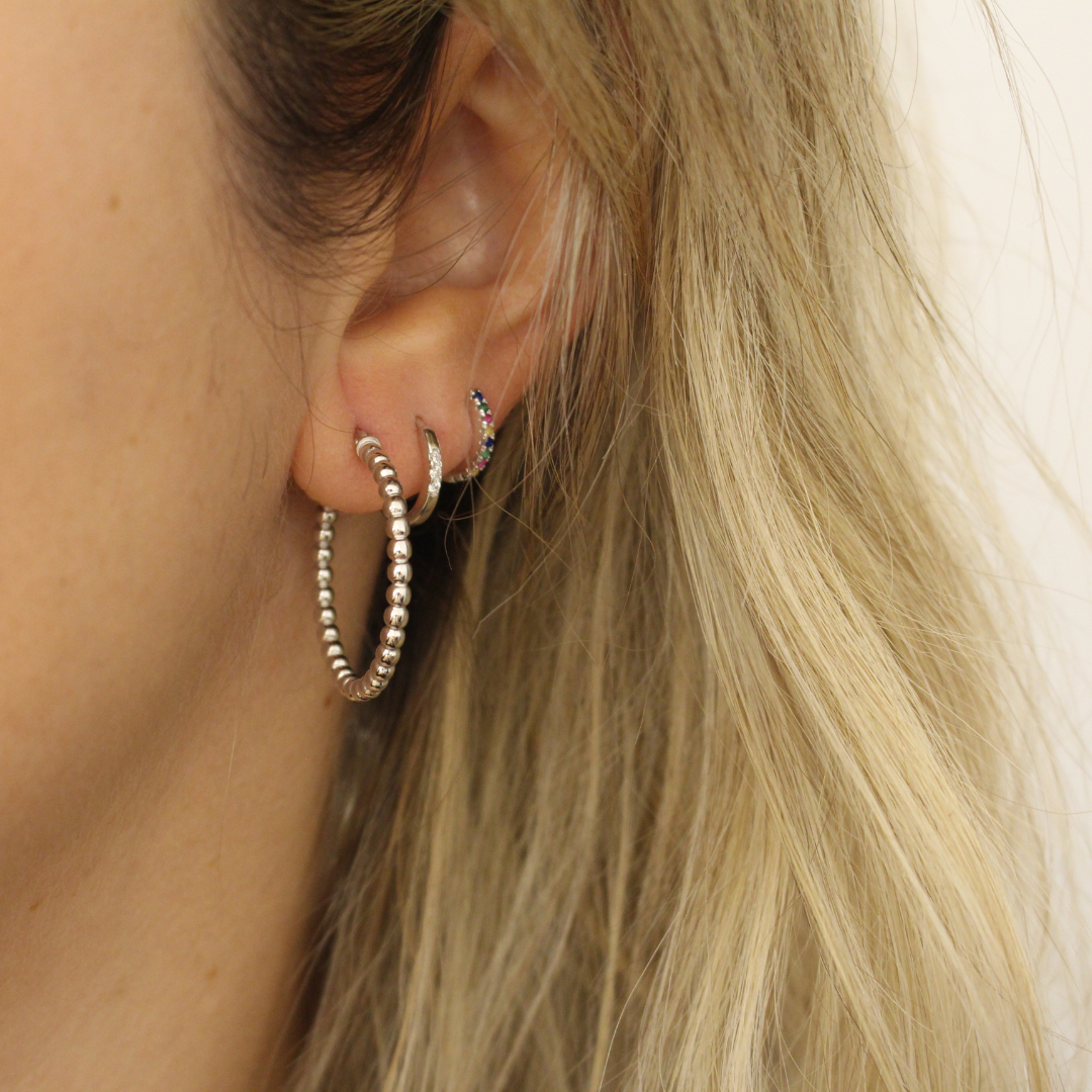 Aros bolas Plata de ley