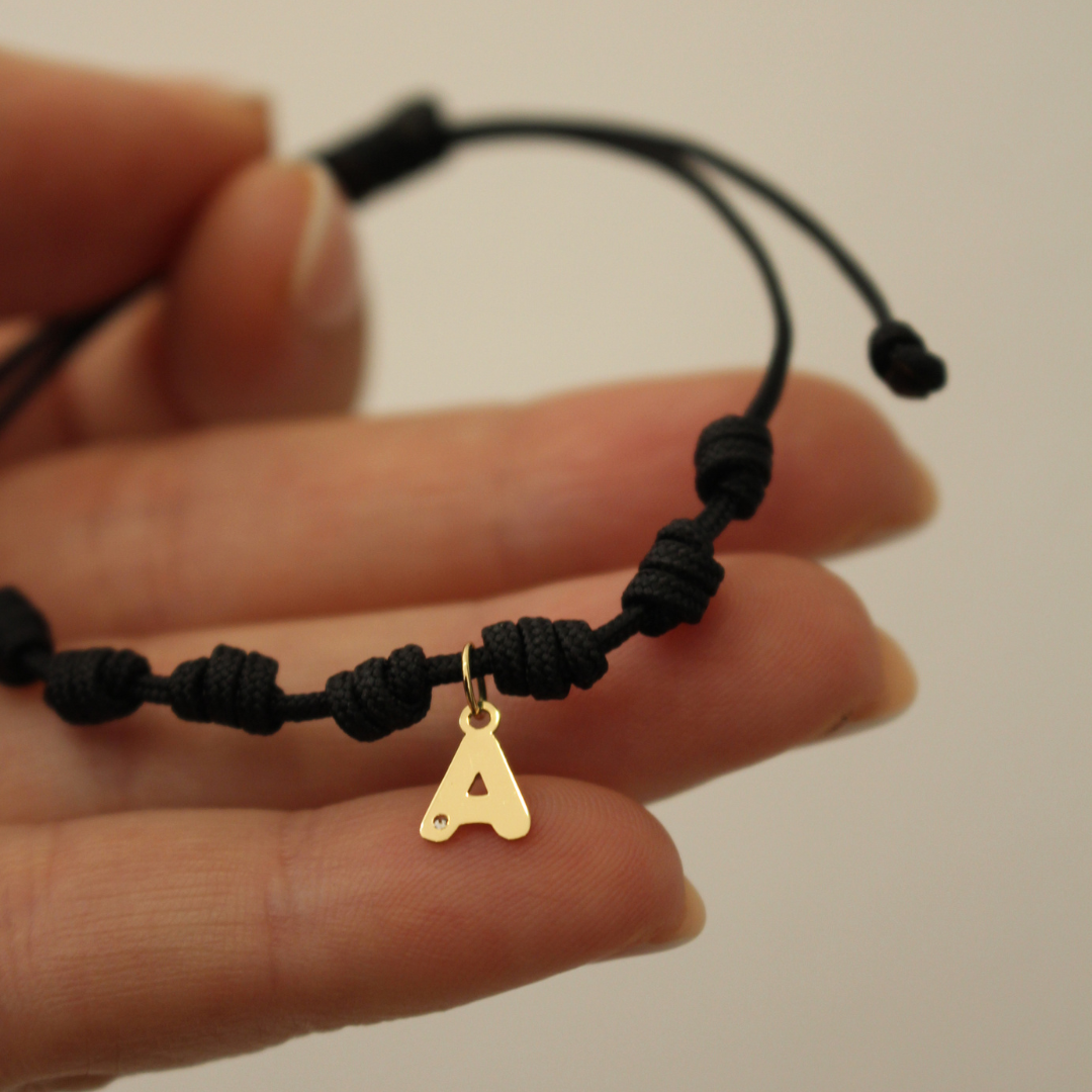 Pulsera inicial Oro y brillante