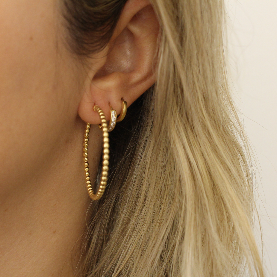 Aros bolas chapado oro