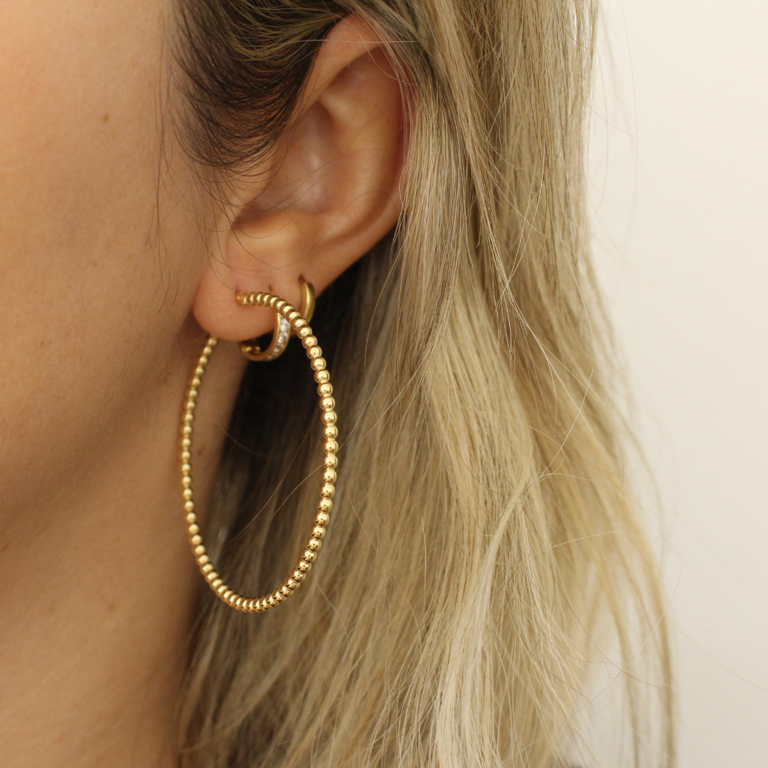 Aros bolas chapado oro