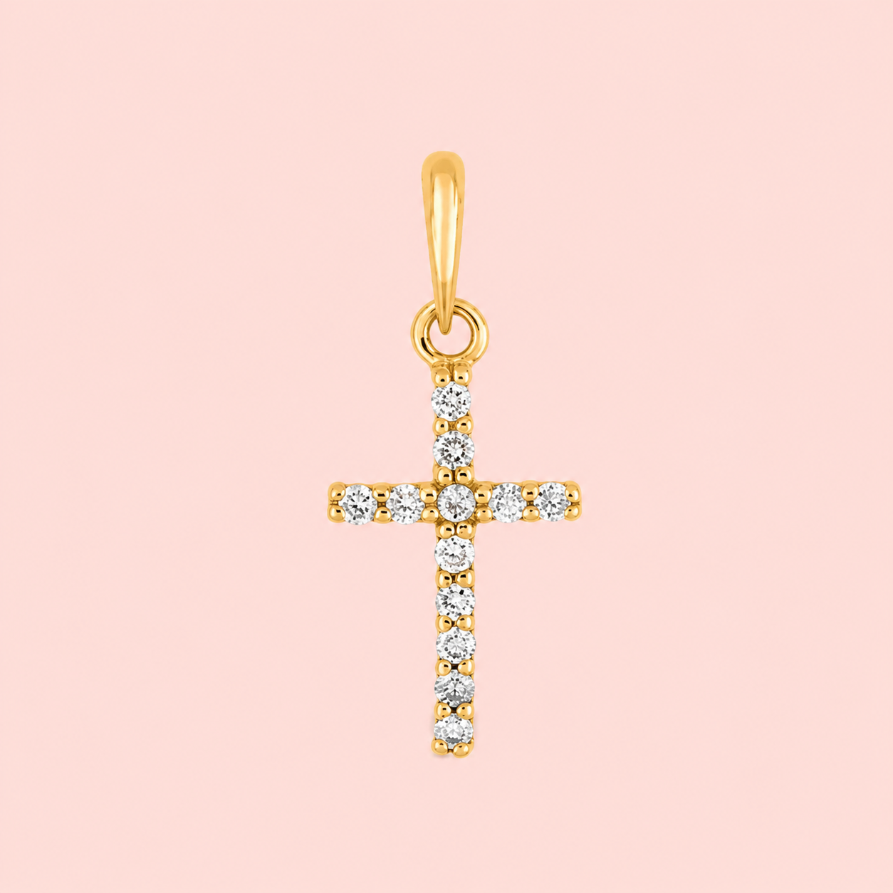 Colgante cruz diamantes