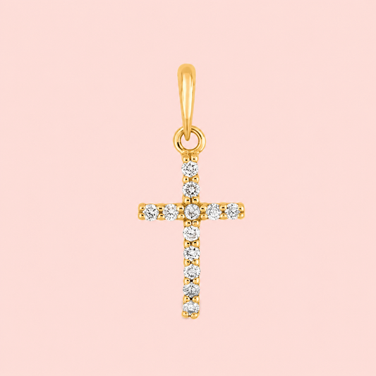 Colgante cruz diamantes