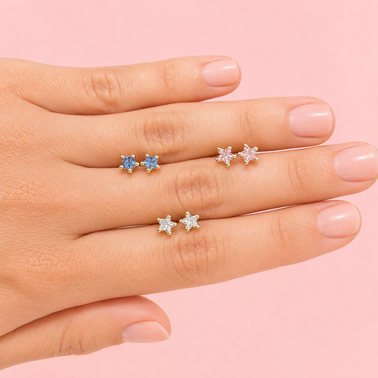 Pendientes estrella oro
