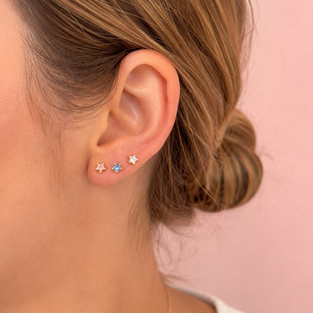 Pendientes estrella oro