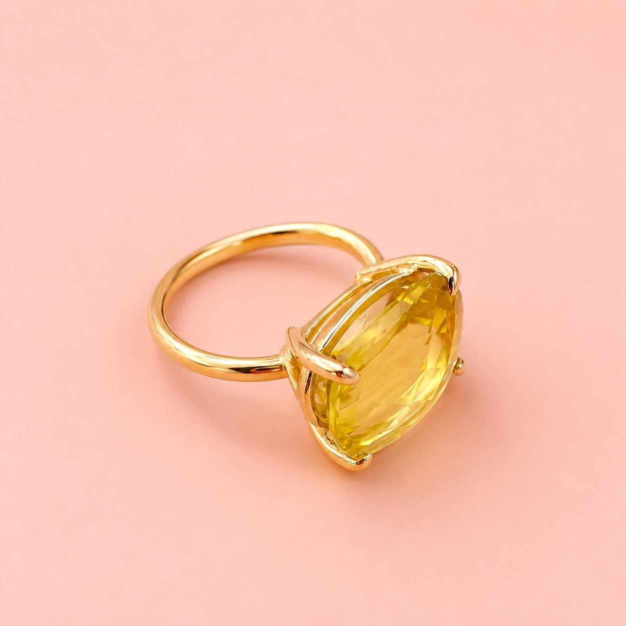 Anillo cuarzo limón