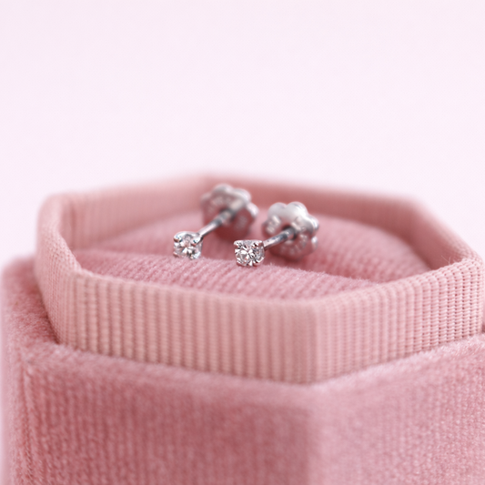Pendientes mini diamantes rosca