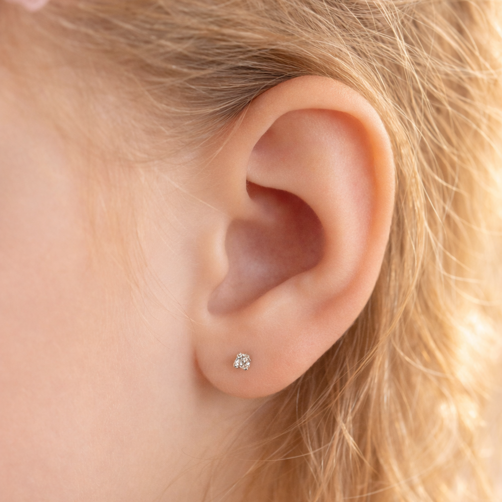 Pendientes mini diamantes rosca