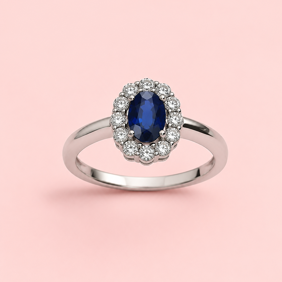 Anillo rosetón zafiro