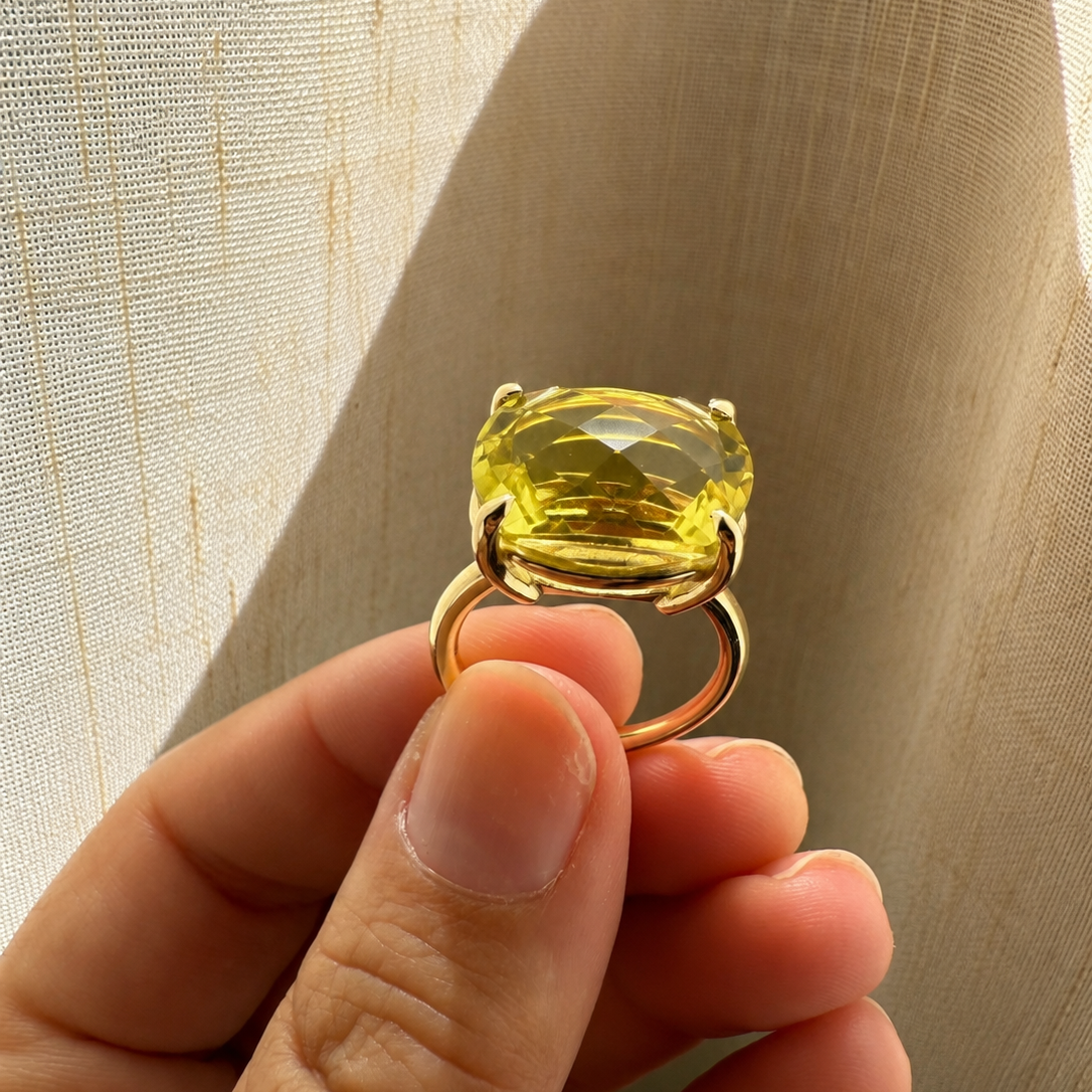 Anillo cuarzo limón