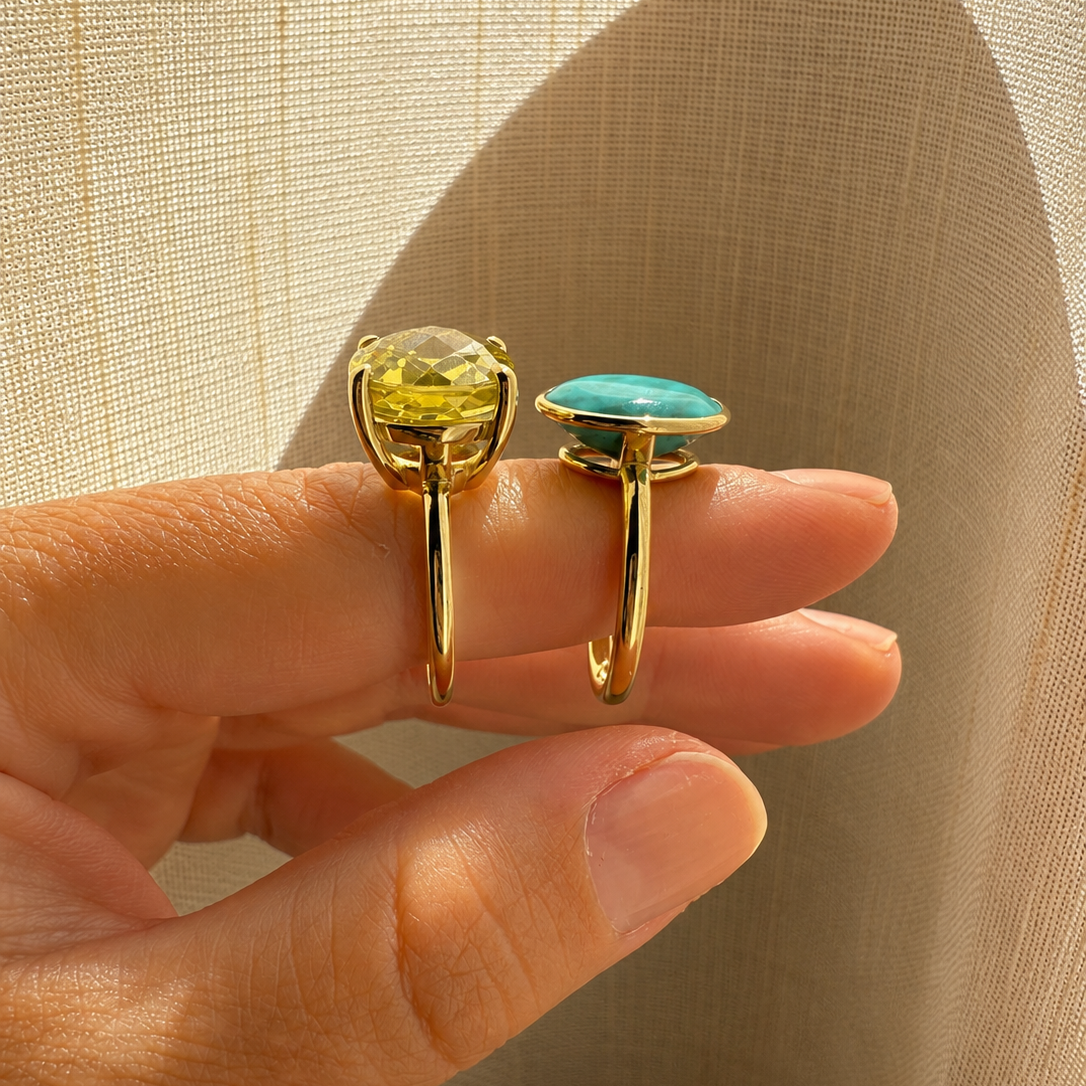 Anillo cuarzo limón